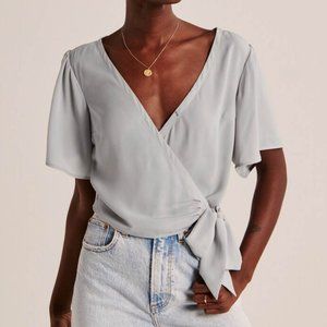 Abercrombie XS NWT Faux Silk Wrap Top